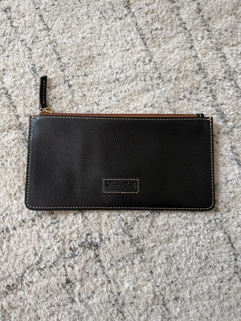 Dooney & Bourke Black Leather Zip Clutch Wallet